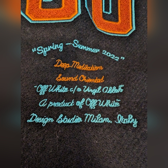 W/tags Deep Meditation off-white varsity jacket - Picture 7 of 15